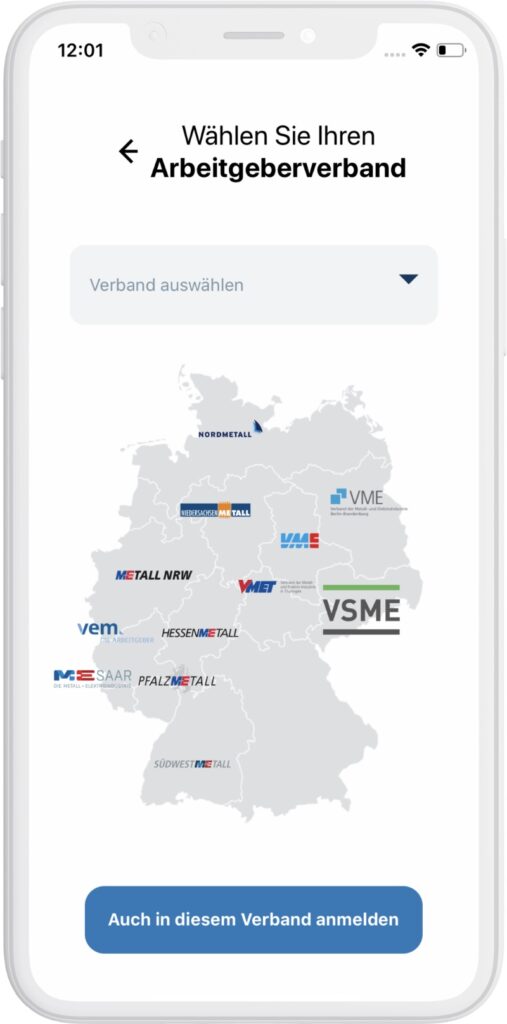 Screenshot Gesamtmetall-App