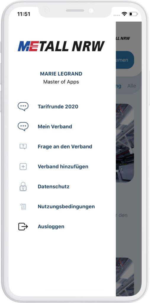 Screenshot Gesamtmetall-App