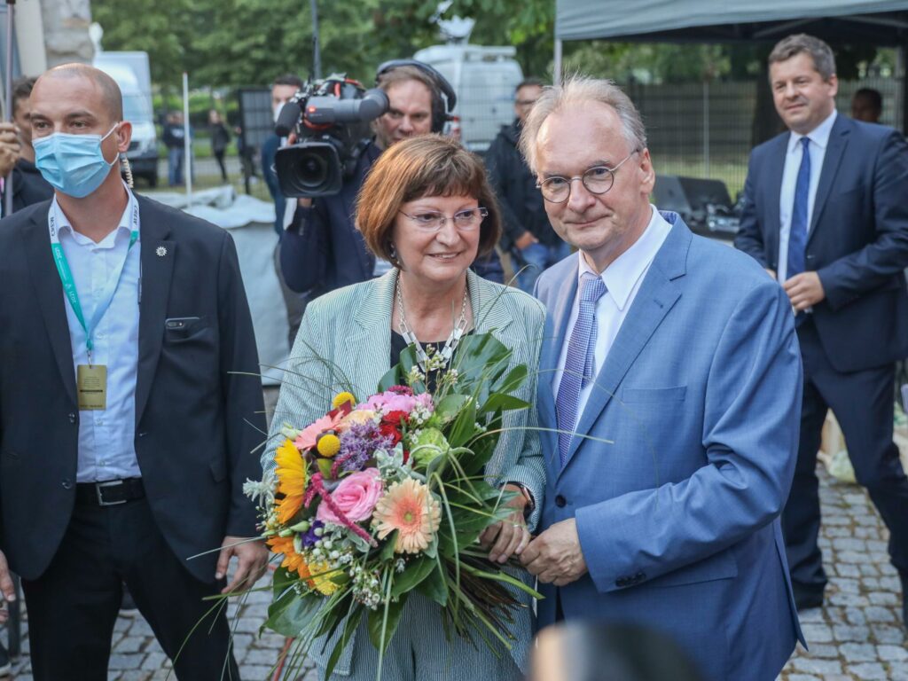 Reiner Haseloff mit seiner Frau